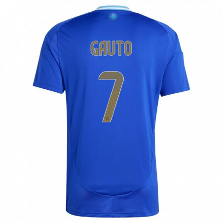 Kandiny Enfant Maillot Argentine Juan Gauto #7 Bleu Tenues Extérieur 24-26 T-Shirt