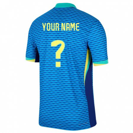 Kandiny Enfant Maillot Brésil Votre Nom #0 Bleu Tenues Extérieur 24-26 T-Shirt