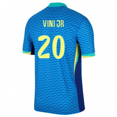 Kandiny Enfant Maillot Brésil Vinicius Junior #20 Bleu Tenues Extérieur 24-26 T-Shirt