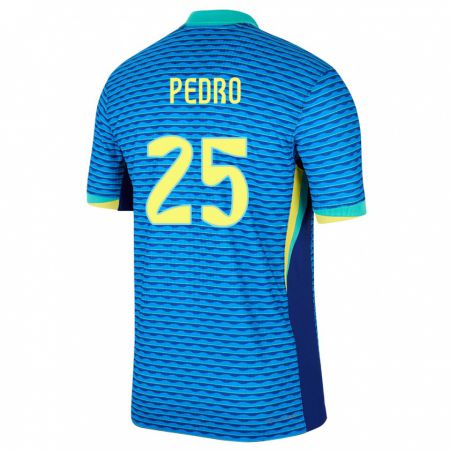 Kandiny Enfant Maillot Brésil Pedro #25 Bleu Tenues Extérieur 24-26 T-Shirt