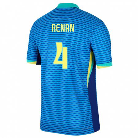 Kandiny Enfant Maillot Brésil Robert Renan #4 Bleu Tenues Extérieur 24-26 T-Shirt