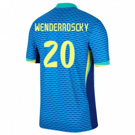 Kandiny Enfant Maillot Brésil Arthur Wenderroscky #20 Bleu Tenues Extérieur 24-26 T-Shirt