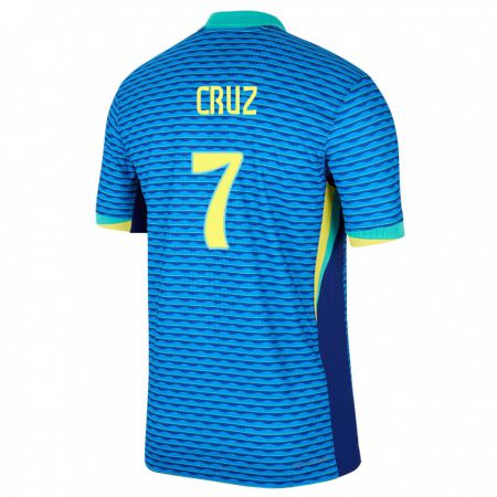 Kandiny Enfant Maillot Brésil Joao Cruz #7 Bleu Tenues Extérieur 24-26 T-Shirt