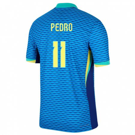 Kandiny Enfant Maillot Brésil Pedro #11 Bleu Tenues Extérieur 24-26 T-Shirt