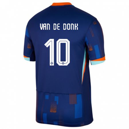 Kandiny Enfant Maillot Pays-Bas Danielle Van De Donk #10 Bleu Tenues Extérieur 24-26 T-Shirt