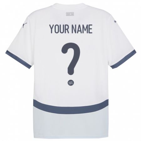 Kandiny Enfant Maillot Suisse Votre Nom #0 Blanc Tenues Extérieur 24-26 T-Shirt