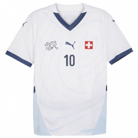 Kandiny Enfant Maillot Suisse Liam Chipperfield #10 Blanc Tenues Extérieur 24-26 T-Shirt