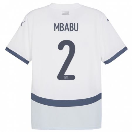 Kandiny Enfant Maillot Suisse Kevin Mbabu #2 Blanc Tenues Extérieur 24-26 T-Shirt
