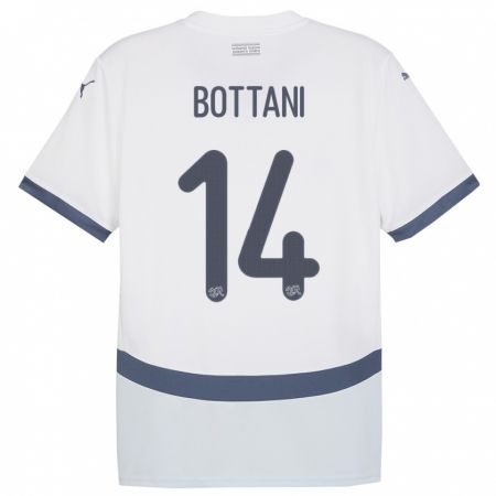 Kandiny Enfant Maillot Suisse Mattia Bottani #14 Blanc Tenues Extérieur 24-26 T-Shirt