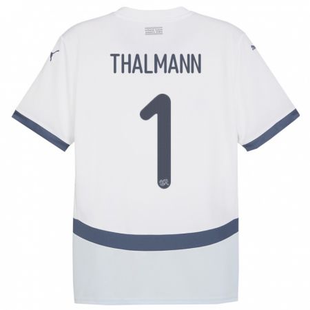 Kandiny Enfant Maillot Suisse Gaelle Thalmann #1 Blanc Tenues Extérieur 24-26 T-Shirt