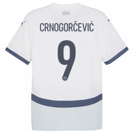 Kandiny Enfant Maillot Suisse Ana Maria Crnogorcevic #9 Blanc Tenues Extérieur 24-26 T-Shirt