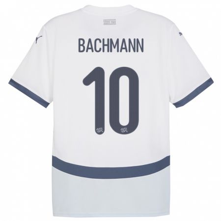 Kandiny Enfant Maillot Suisse Ramona Bachmann #10 Blanc Tenues Extérieur 24-26 T-Shirt