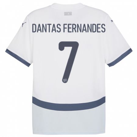 Kandiny Enfant Maillot Suisse Ronaldo Dantas Fernandes #7 Blanc Tenues Extérieur 24-26 T-Shirt