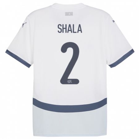 Kandiny Enfant Maillot Suisse Besnik Shala #2 Blanc Tenues Extérieur 24-26 T-Shirt