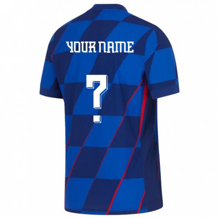 Kandiny Enfant Maillot Croatie Votre Nom #0 Bleu Tenues Extérieur 24-26 T-Shirt