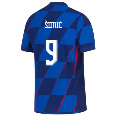 Kandiny Enfant Maillot Croatie Roko Simic #9 Bleu Tenues Extérieur 24-26 T-Shirt