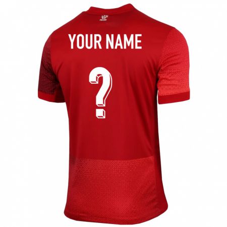 Kandiny Enfant Maillot Pologne Votre Nom #0 Rouge Tenues Extérieur 24-26 T-Shirt