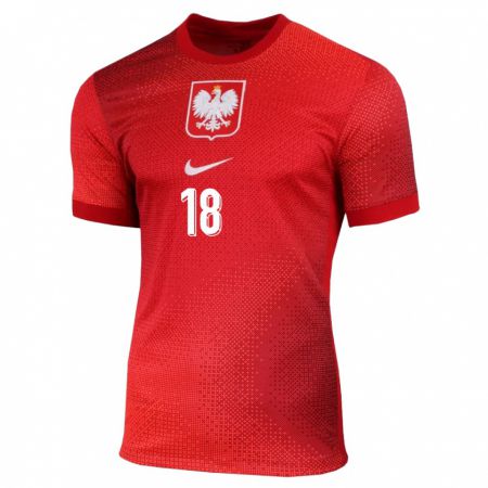 Kandiny Enfant Maillot Pologne Nikol Kaletka #18 Rouge Tenues Extérieur 24-26 T-Shirt