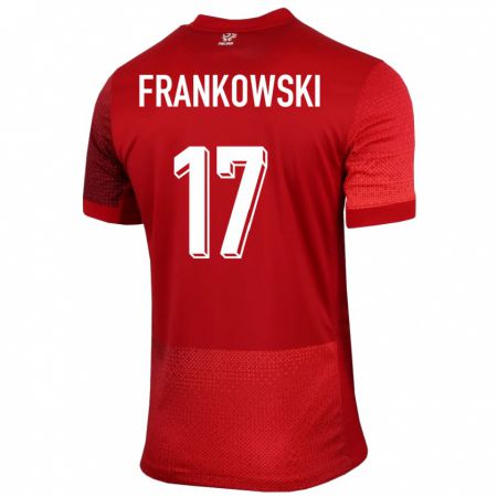 Kandiny Enfant Maillot Pologne Przemyslaw Frankowski #17 Rouge Tenues Extérieur 24-26 T-Shirt