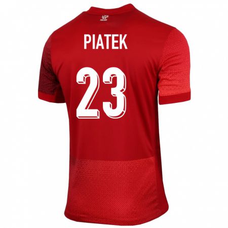 Kandiny Enfant Maillot Pologne Krzysztof Piatek #23 Rouge Tenues Extérieur 24-26 T-Shirt