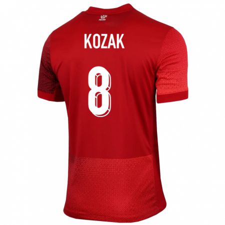 Kandiny Enfant Maillot Pologne Kinga Kozak #8 Rouge Tenues Extérieur 24-26 T-Shirt