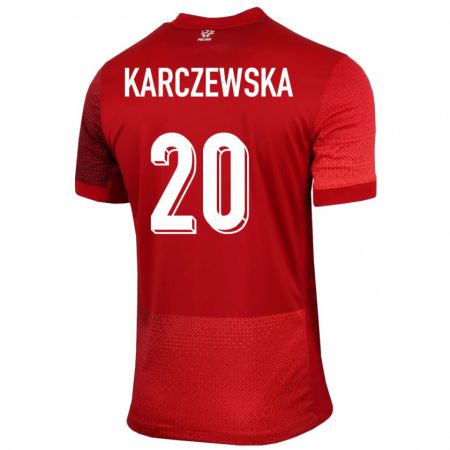 Kandiny Enfant Maillot Pologne Nikola Karczewska #20 Rouge Tenues Extérieur 24-26 T-Shirt