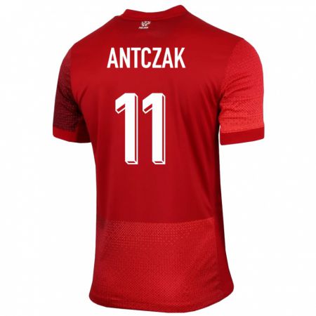Kandiny Enfant Maillot Pologne Jakub Antczak #11 Rouge Tenues Extérieur 24-26 T-Shirt