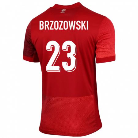 Kandiny Enfant Maillot Pologne Milosz Brzozowski #23 Rouge Tenues Extérieur 24-26 T-Shirt