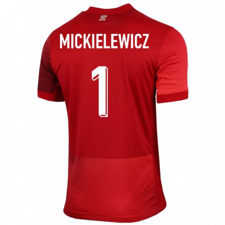 Kandiny Enfant Maillot Pologne Aleksander Mickielewicz #1 Rouge Tenues Extérieur 24-26 T-Shirt