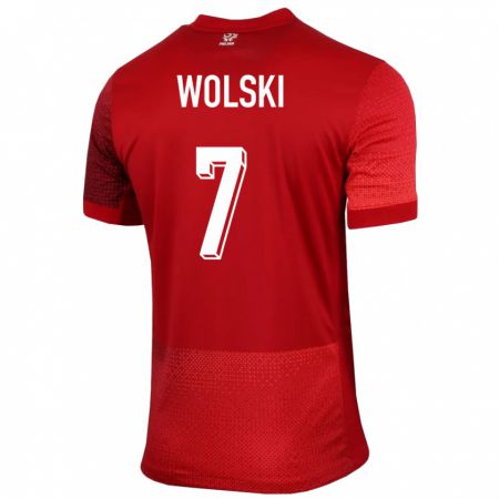 Kandiny Enfant Maillot Pologne Filip Wolski #7 Rouge Tenues Extérieur 24-26 T-Shirt