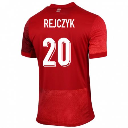 Kandiny Enfant Maillot Pologne Filip Rejczyk #20 Rouge Tenues Extérieur 24-26 T-Shirt