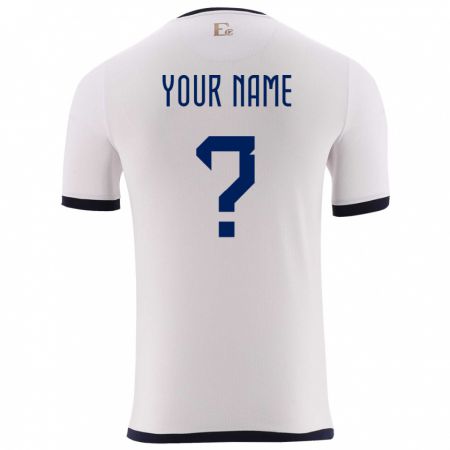 Kandiny Enfant Maillot Équateur Votre Nom #0 Blanc Tenues Extérieur 24-26 T-Shirt