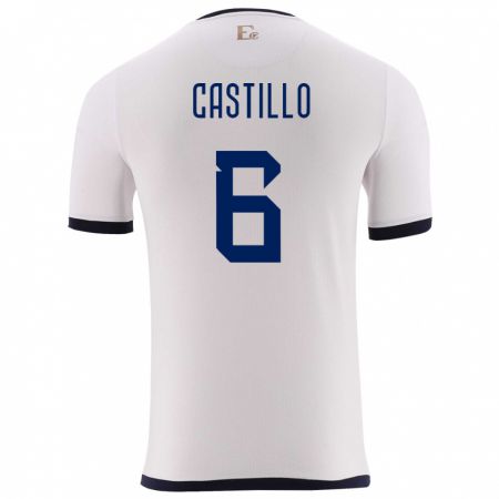 Kandiny Enfant Maillot Équateur Byron Castillo #6 Blanc Tenues Extérieur 24-26 T-Shirt