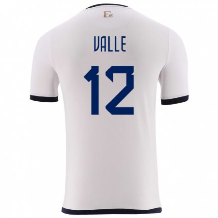 Kandiny Enfant Maillot Équateur Gonzalo Valle #12 Blanc Tenues Extérieur 24-26 T-Shirt