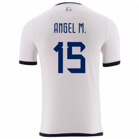 Kandiny Enfant Maillot Équateur Angel Mena #15 Blanc Tenues Extérieur 24-26 T-Shirt