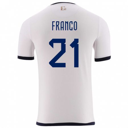 Kandiny Enfant Maillot Équateur Alan Franco #21 Blanc Tenues Extérieur 24-26 T-Shirt