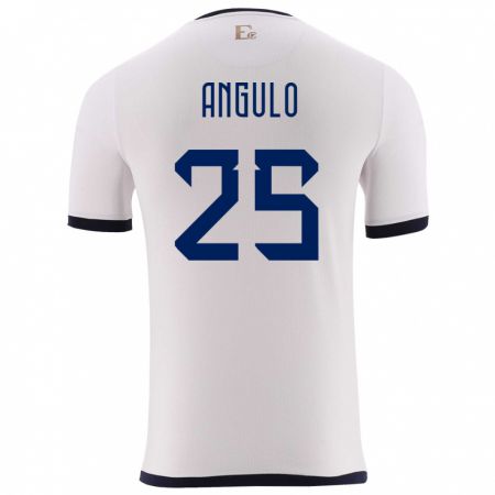 Kandiny Enfant Maillot Équateur Nilson Angulo #25 Blanc Tenues Extérieur 24-26 T-Shirt