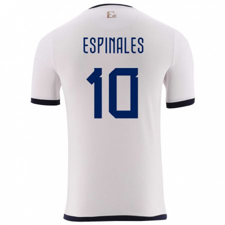 Kandiny Enfant Maillot Équateur Joselyn Espinales #10 Blanc Tenues Extérieur 24-26 T-Shirt
