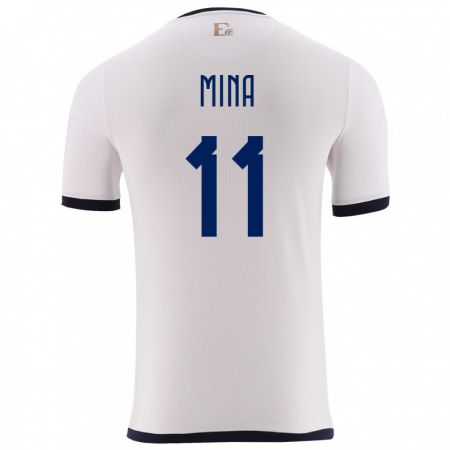Kandiny Enfant Maillot Équateur Ariel Mina #11 Blanc Tenues Extérieur 24-26 T-Shirt