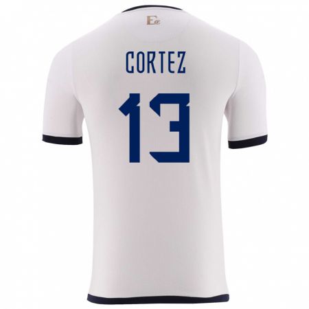Kandiny Enfant Maillot Équateur Steven Cortez #13 Blanc Tenues Extérieur 24-26 T-Shirt