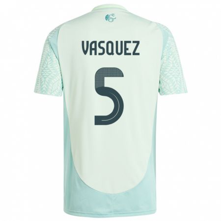Kandiny Enfant Maillot Mexique Johan Vasquez #5 Lin Vert Tenues Extérieur 24-26 T-Shirt