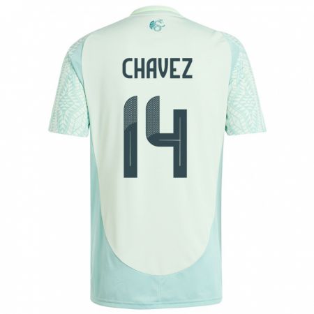 Kandiny Enfant Maillot Mexique Luis Chavez #14 Lin Vert Tenues Extérieur 24-26 T-Shirt