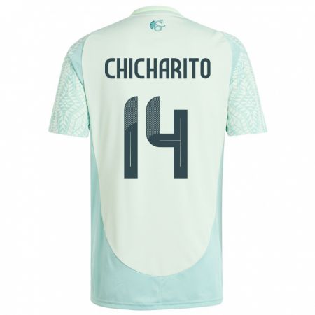 Kandiny Enfant Maillot Mexique Chicharito #14 Lin Vert Tenues Extérieur 24-26 T-Shirt
