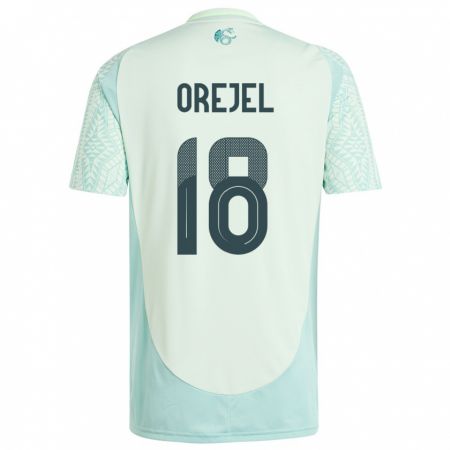 Kandiny Enfant Maillot Mexique Jocelyn Orejel #18 Lin Vert Tenues Extérieur 24-26 T-Shirt
