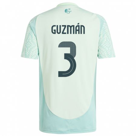 Kandiny Enfant Maillot Mexique Victor Guzman #3 Lin Vert Tenues Extérieur 24-26 T-Shirt