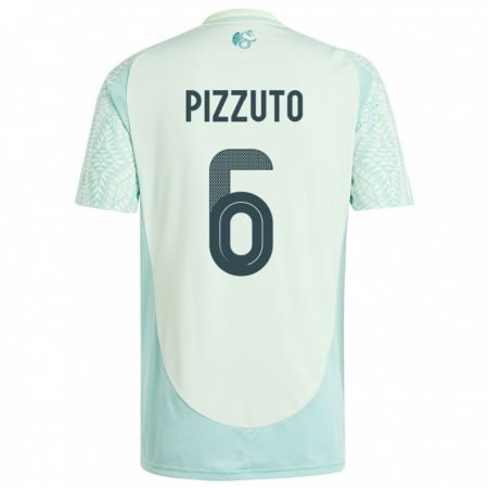 Kandiny Enfant Maillot Mexique Eugenio Pizzuto #6 Lin Vert Tenues Extérieur 24-26 T-Shirt