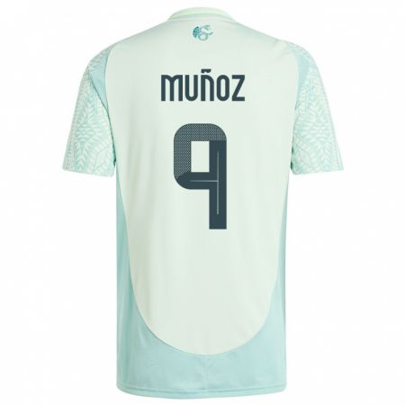 Kandiny Enfant Maillot Mexique Santiago Munoz #9 Lin Vert Tenues Extérieur 24-26 T-Shirt