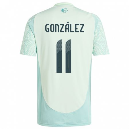 Kandiny Enfant Maillot Mexique Bryan Gonzalez #11 Lin Vert Tenues Extérieur 24-26 T-Shirt
