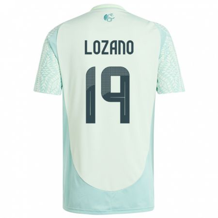 Kandiny Enfant Maillot Mexique Esteban Lozano #19 Lin Vert Tenues Extérieur 24-26 T-Shirt