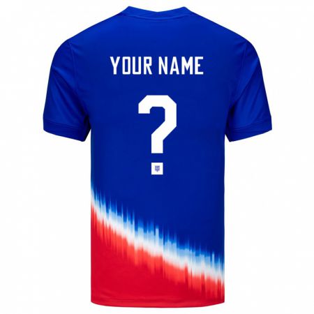 Kandiny Enfant Maillot États-Unis Votre Nom #0 Bleu Tenues Extérieur 24-26 T-Shirt